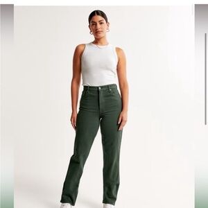 Abercrombie Curve Love Highwaisted Green Jeans